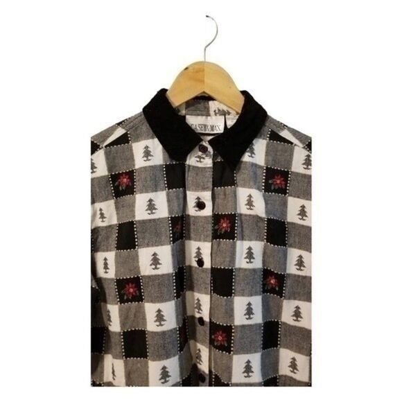 Casey & Max Holiday Button Down Shirt Medium  5 0075 - Picture 4 of 6